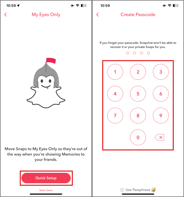 Snapchatで目だけを使う方法