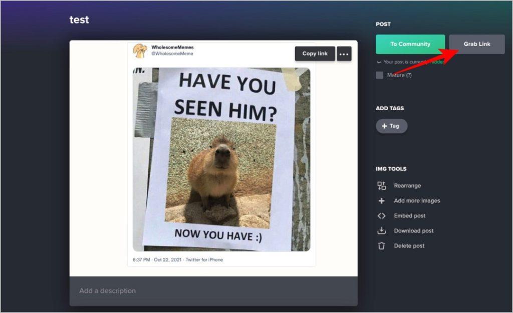パソコンと携帯電話で Imgur リンクを取得する方法
