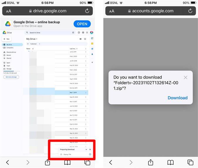 GoogleドライブからiPhoneに複数の写真を保存する方法