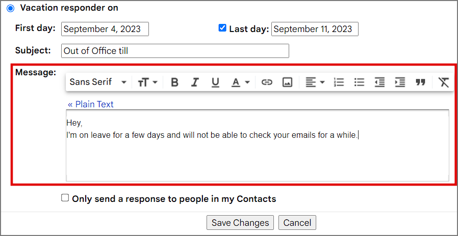 Gmail で不在通知を使用する方法