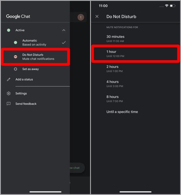 ウェブおよびモバイルで Google Chat のステータスを変更する方法