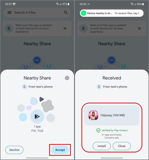 2 台の Android 間でファイルを共有する方法 (無線と有線)