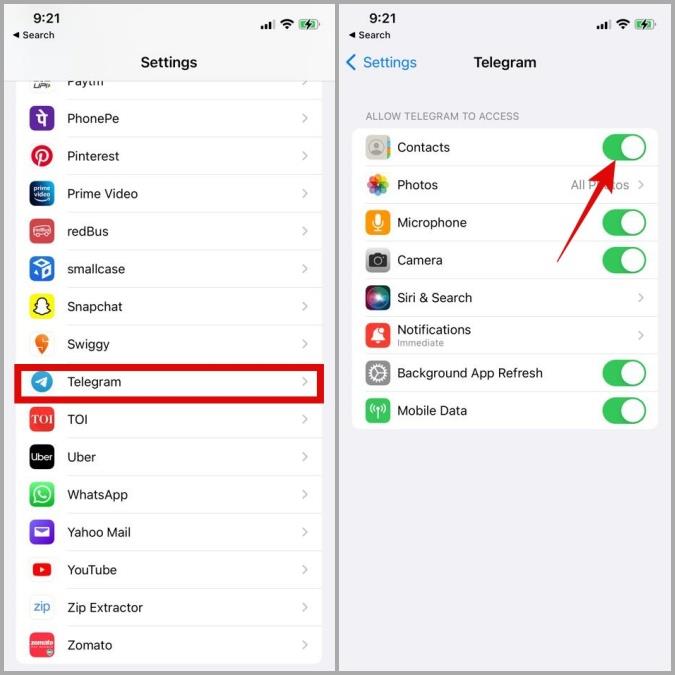 Android と iPhone で Telegram が連絡先を同期しない場合の 7 つの修正