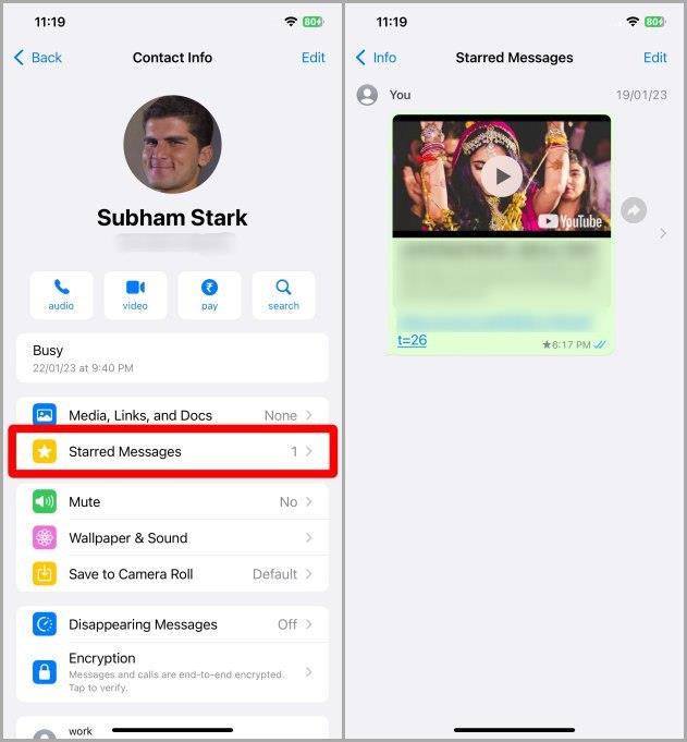 WhatsApp Web およびモバイル上のスター付きメッセージはどこにありますか