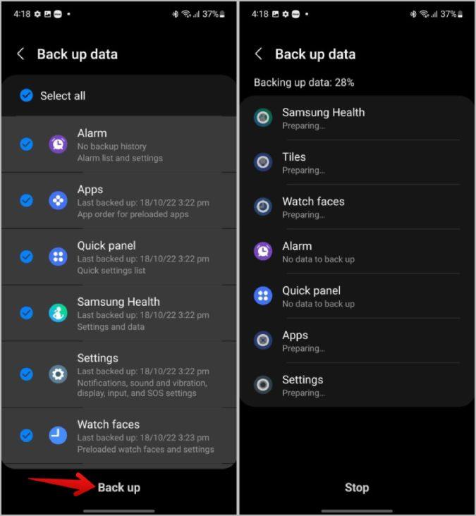 Samsung Galaxy Watch をバックアップ、リセット、復元する方法