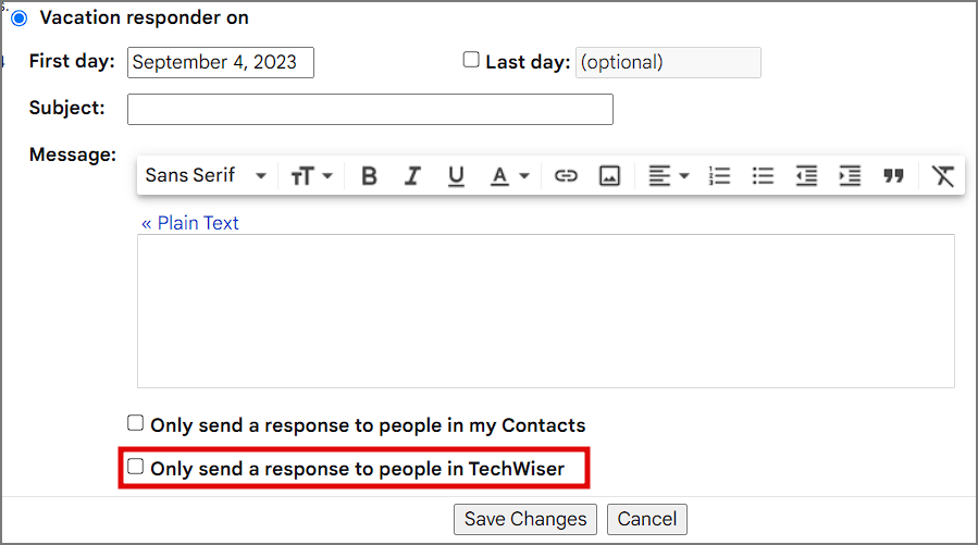 Gmail で不在通知を使用する方法