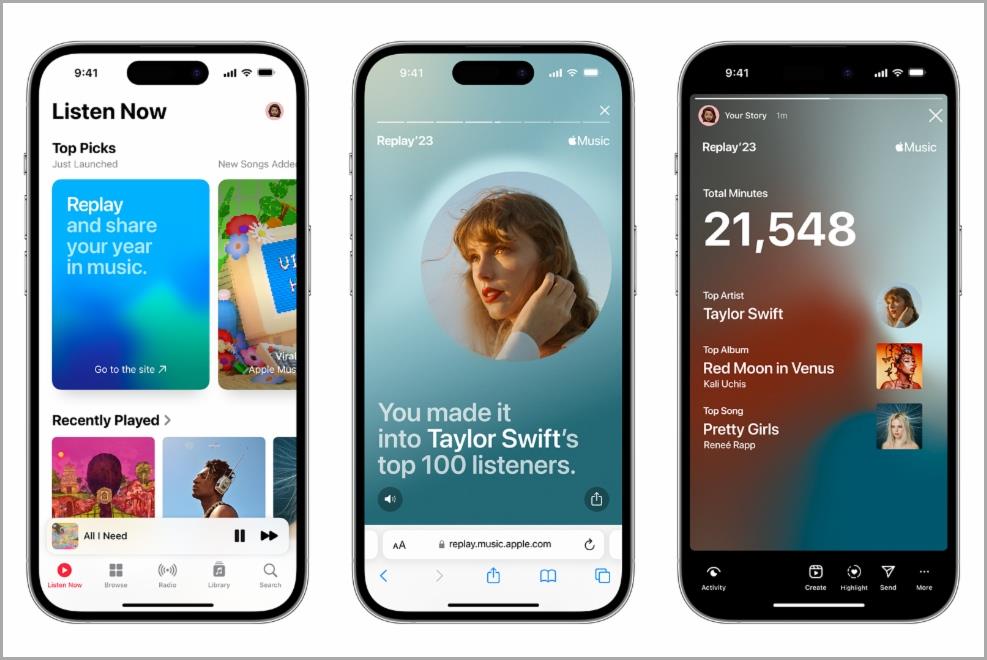 Apple Music リプレイを見つけて共有する方法