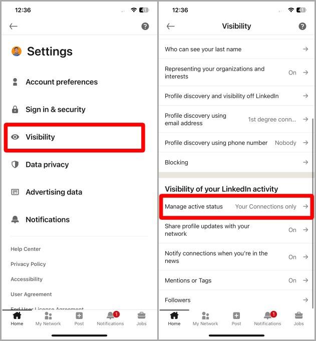 LinkedIn でアクティブ ステータスを非表示にする方法