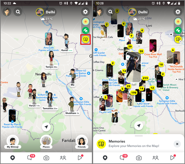Snapchatでスナップマップを使用する方法