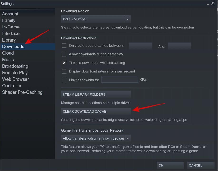 Steam ダウンロード キャッシュをクリアするとどうなるか