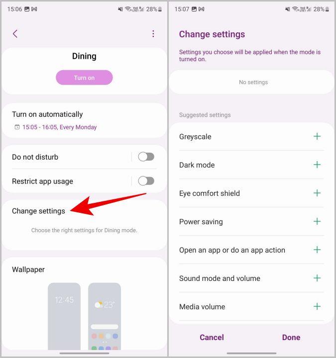 Samsung Galaxy 電話でモードを作成および管理する方法