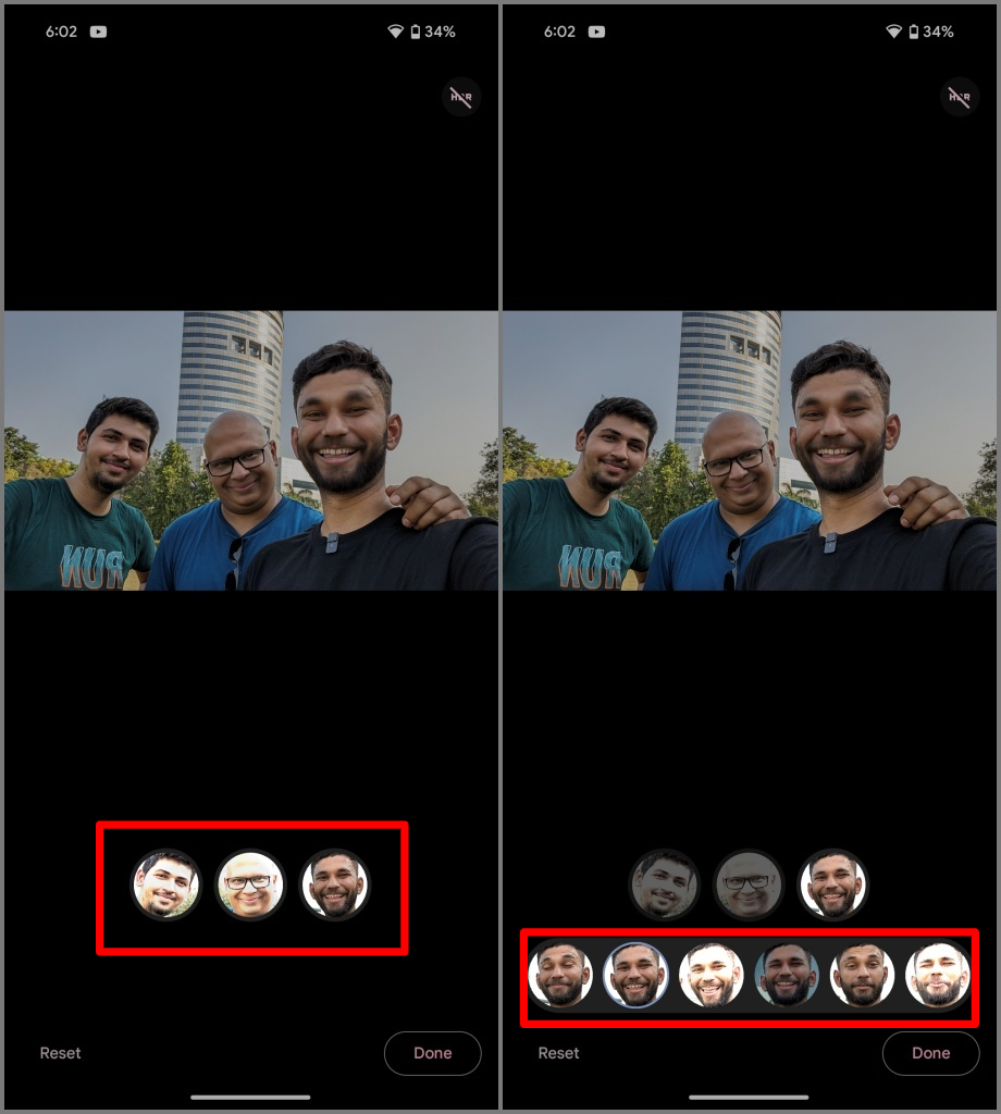 Pixel 8 スマートフォンの Google フォトでベスト テイクと顔を交換する方法