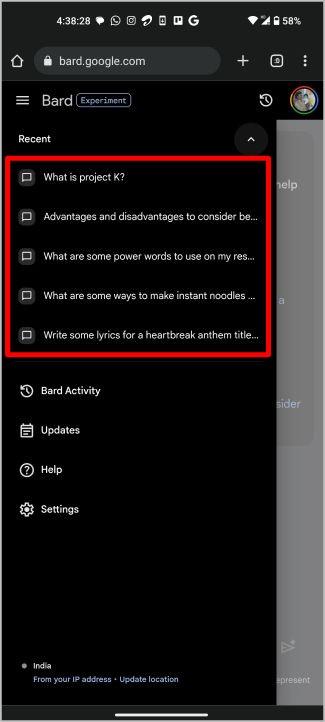 Google Bard の会話を削除する方法