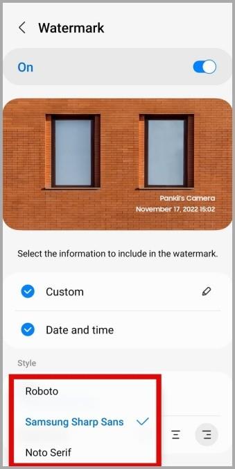 Samsung Galaxy スマートフォンで写真にウォーターマークを使用する方法
