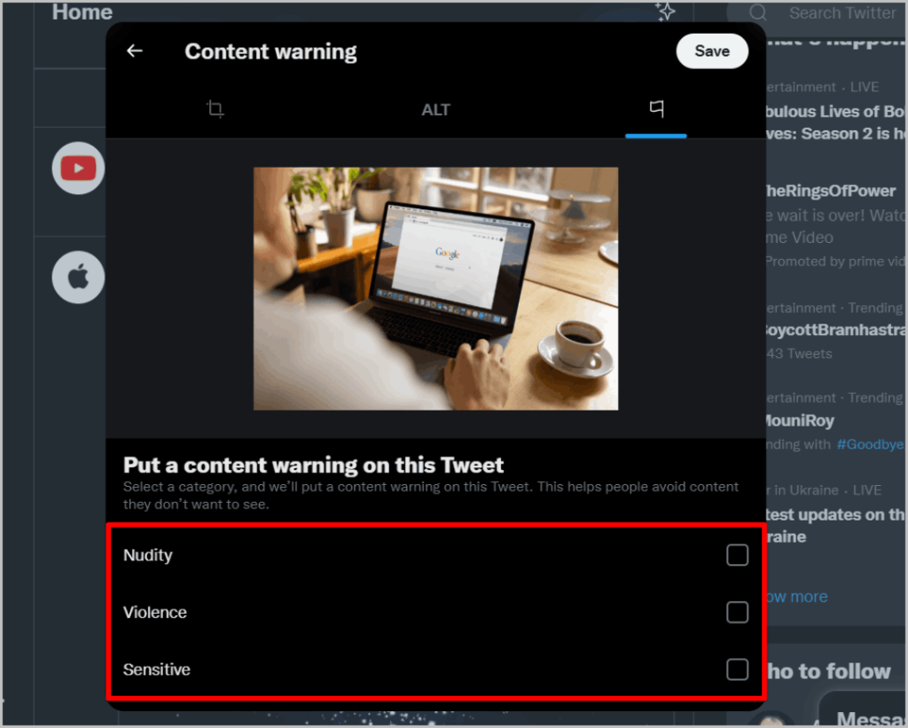 Twitter で機密コンテンツを表示、投稿、フィルターする方法