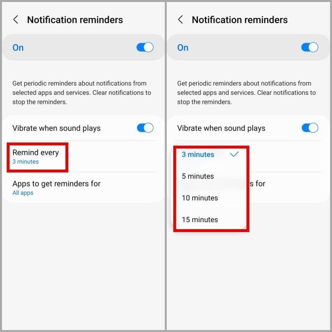 Samsung Galaxy Phone で通知リマインダーを有効にして使用する方法