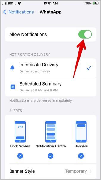 ロック画面とホーム画面で WhatsApp の通知を受け取る方法