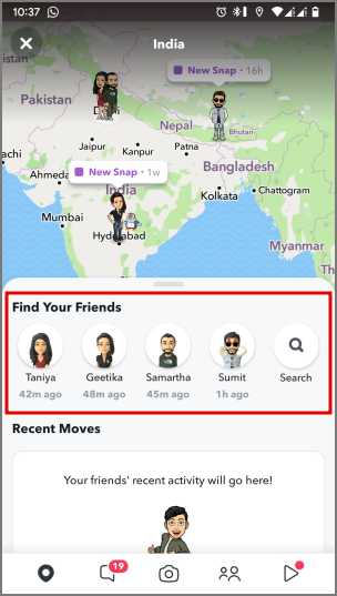Snapchatでスナップマップを使用する方法
