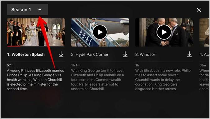 Netflix でシーズンやエピソードを変更する方法