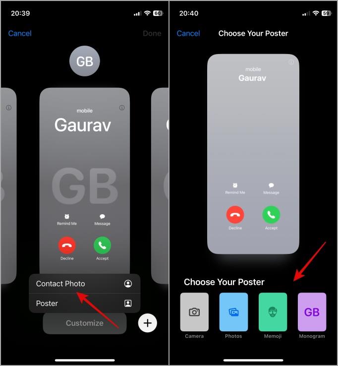 iPhone で連絡先の写真とポスターを有効にして設定する方法