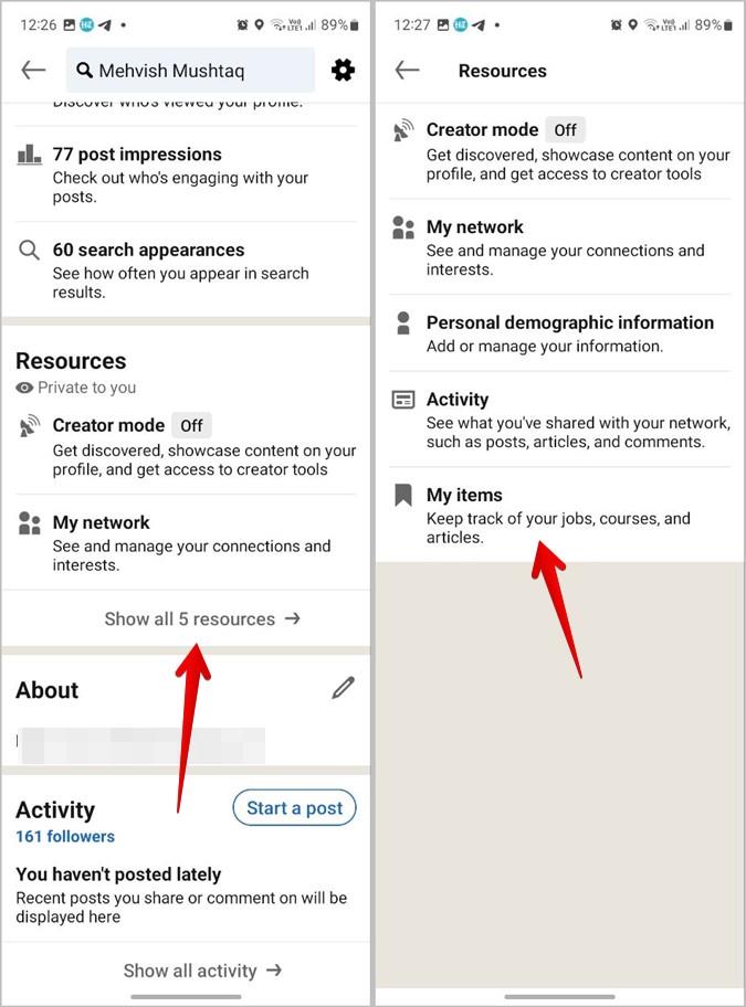 モバイルとデスクトップで LinkedIn の保存済み投稿と求人を検索する方法
