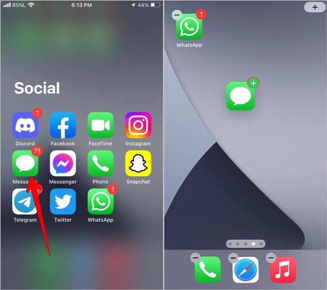 iPhoneとAndroidのホーム画面にメッセージアプリのアイコンを追加する方法