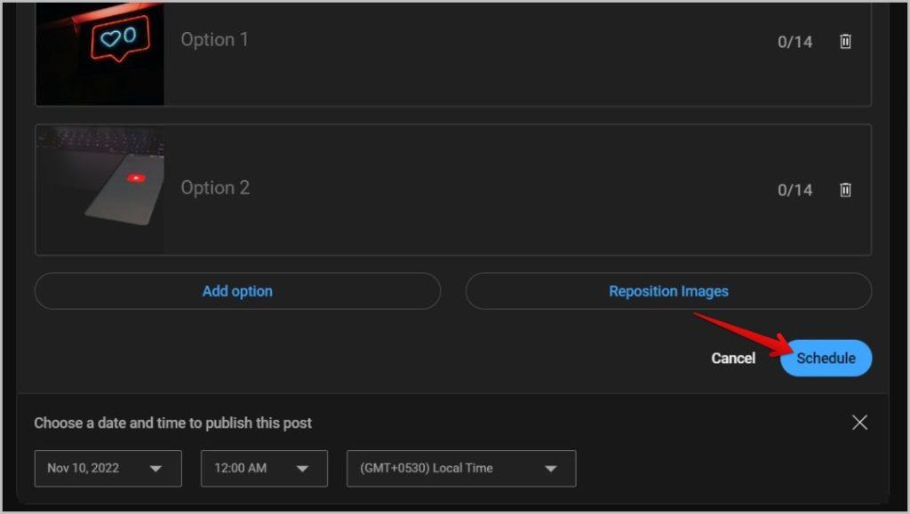 YouTube で画像を使用したコミュニティ投票を作成する方法