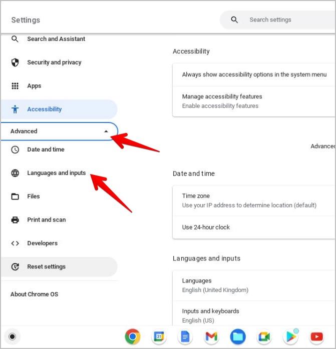 Chromebook システムとキーボード言語を変更する方法