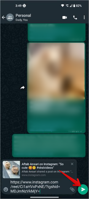 WhatsApp のチャット、グループ、ステータスで Instagram リールを共有する方法