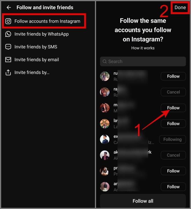 スレッド上で誰かをフォローまたはフォロー解除する方法