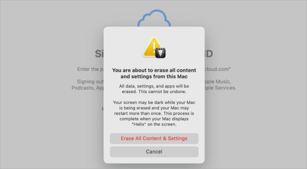 MacBook M シリーズプロセッサを出荷時設定にリセットするとどうなるか
