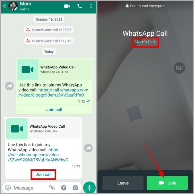 WhatsApp で通話リンクを作成して共有する方法