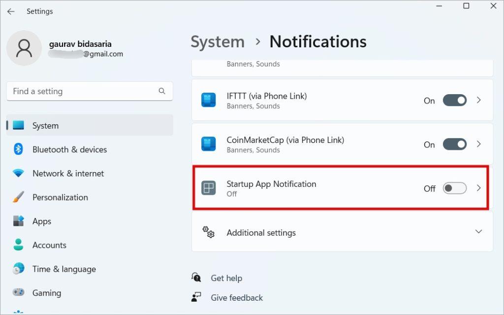 Windows 11 でスタートアップ アプリの通知を有効にしてカスタマイズする方法