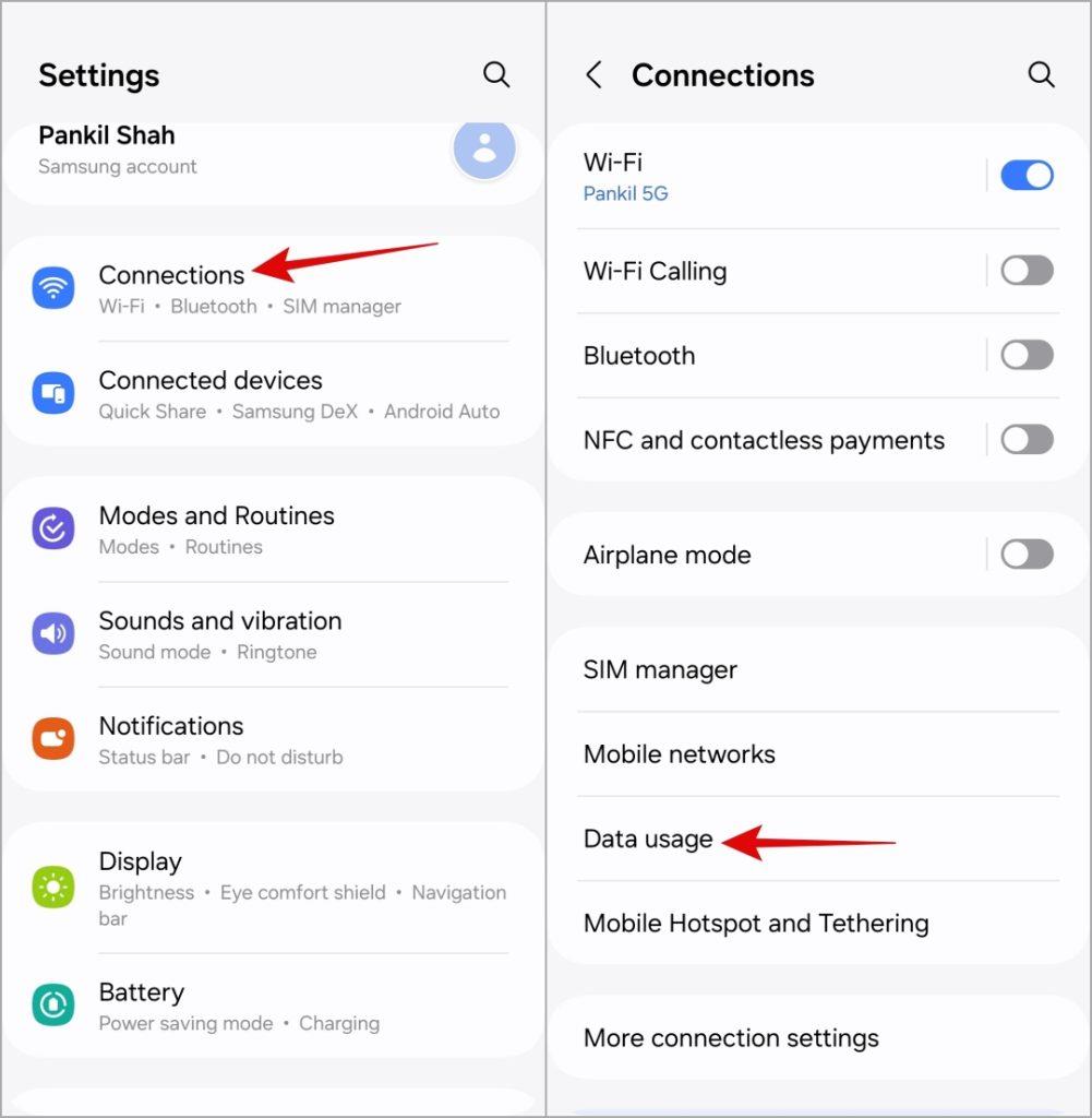 Samsung Galaxy Phone で特定のアプリのモバイル データまたは Wi-Fi アクセスをオフにする方法