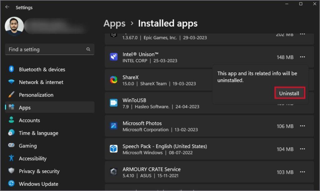 Windows 11 で携帯電話への接続時に Intel Unison がスタックする場合の 11 の修正