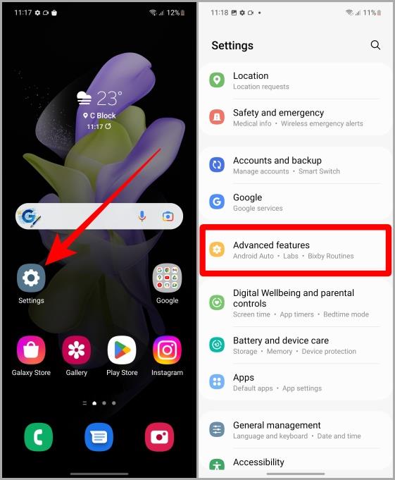 Samsung Galaxy Phone のホーム画面でダブルタップを有効/無効にする方法