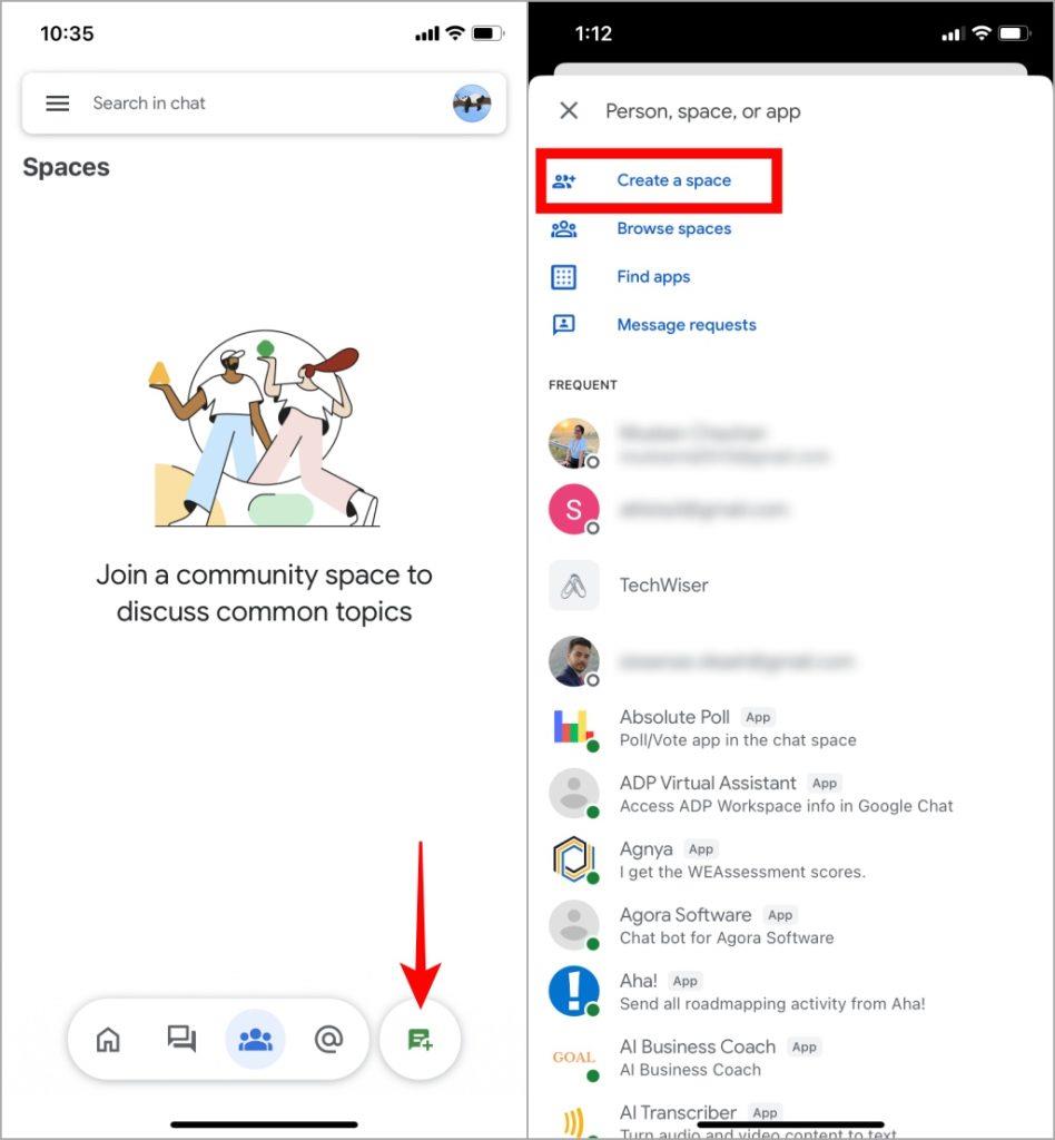 モバイルで Google Chat にスペースを作成する方法