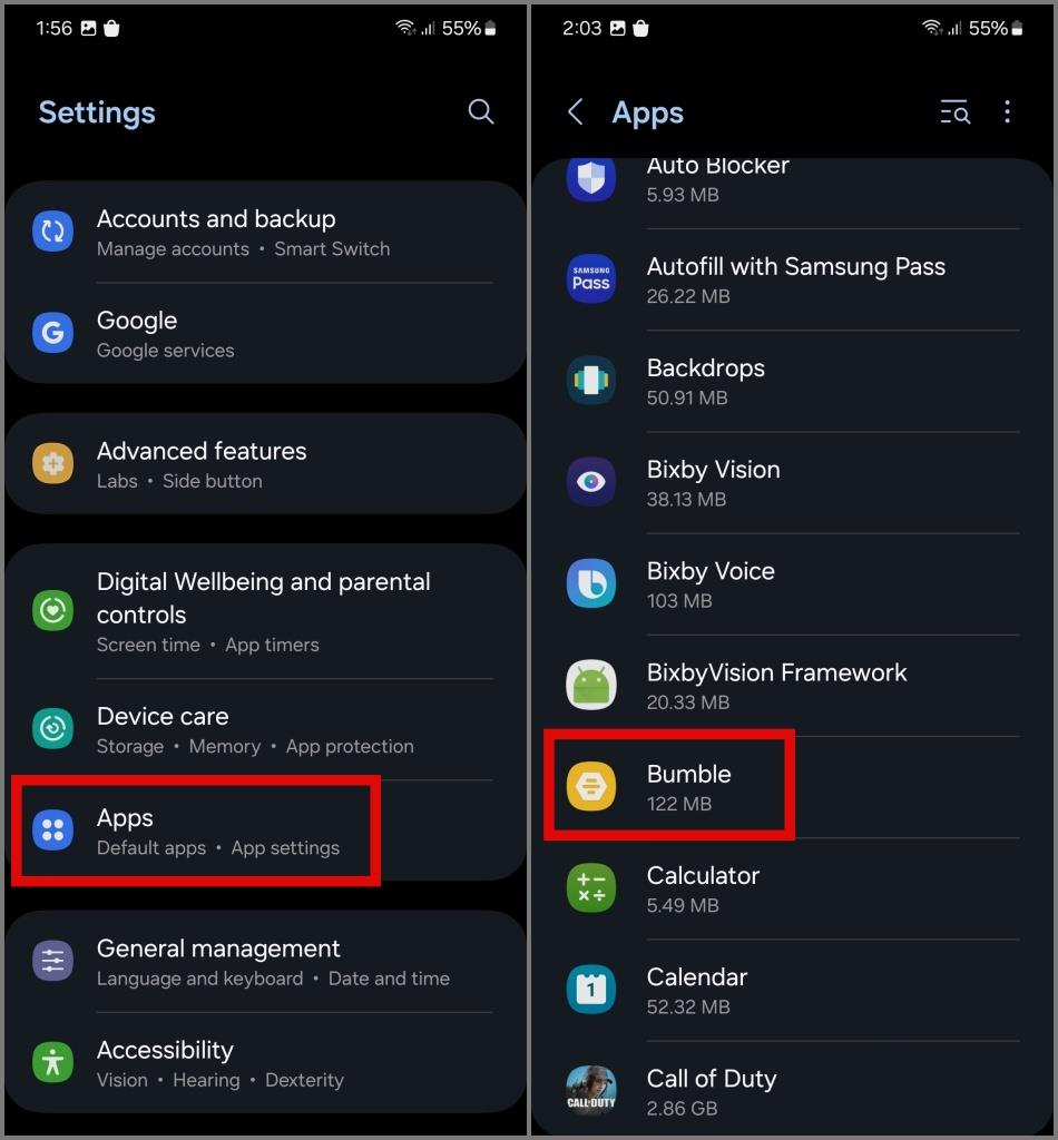 Samsung Galaxy 携帯電話で隠れたアプリを見つける方法