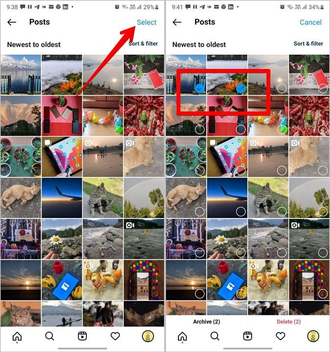 Instagramのすべての投稿を一度に削除する方法