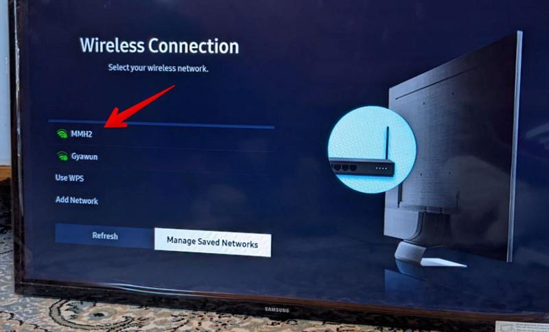 Samsung スマート TV で Wi-Fi を接続または変更する方法