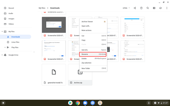 Chromebook でファイルを圧縮および解凍する方法
