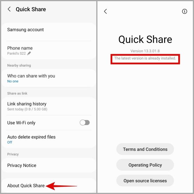 Samsung Galaxy スマートフォンでクイック共有が機能しない問題を解決する 7 つの方法