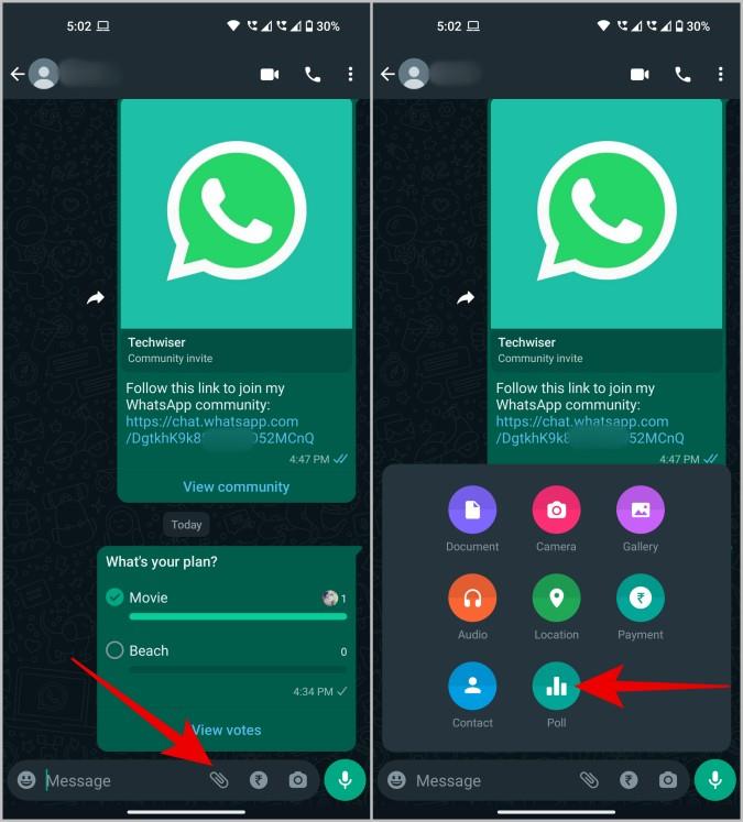 WhatsApp モバイル、デスクトップ、Web で投票を作成する方法