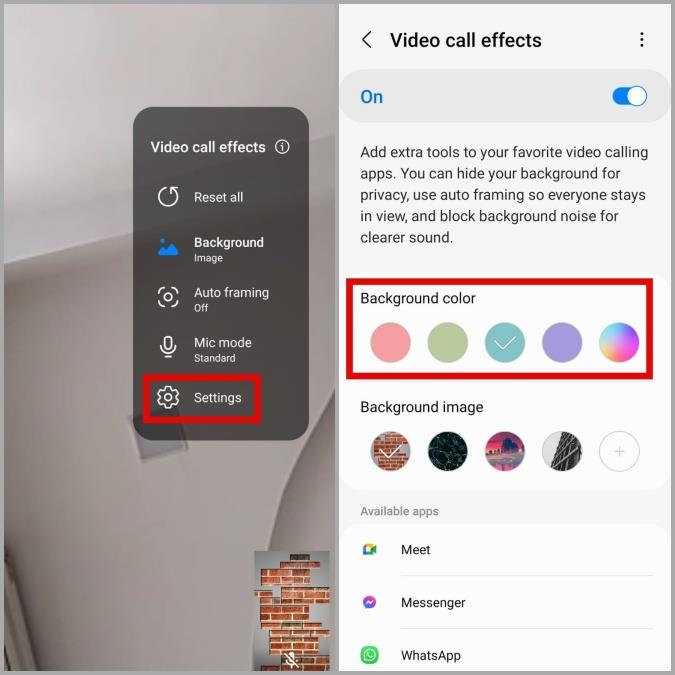 Samsung Galaxy 携帯電話で新しいビデオ通話エフェクトを使用する方法