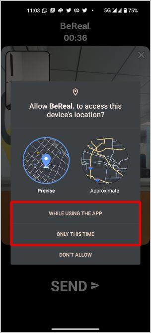 BeReal を位置情報の有無にかかわらずアップロードする方法