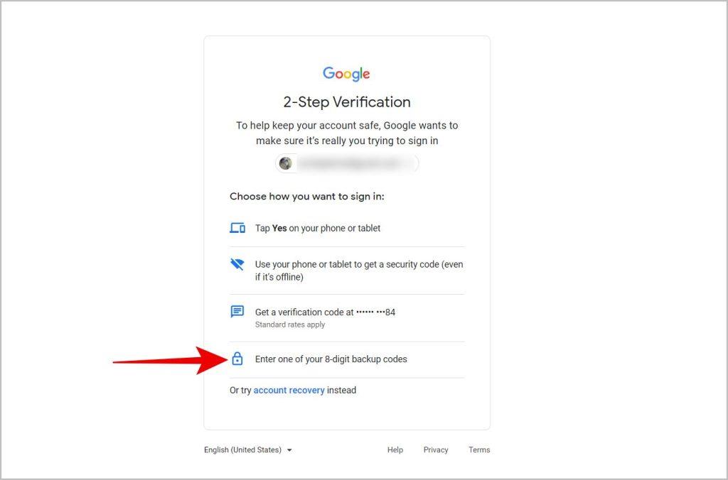Googleからバックアップコードを生成する方法