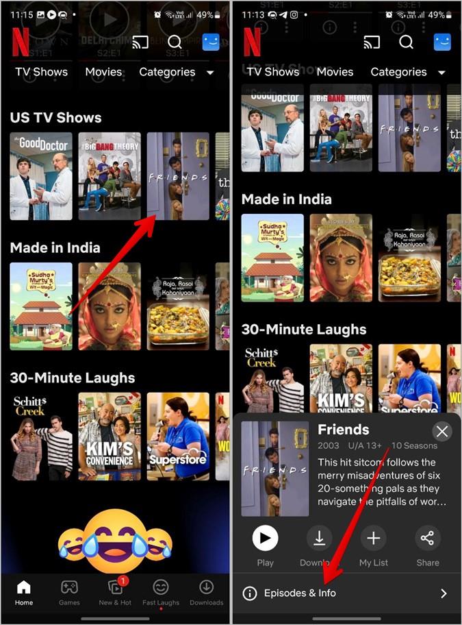 Netflix でシーズンやエピソードを変更する方法