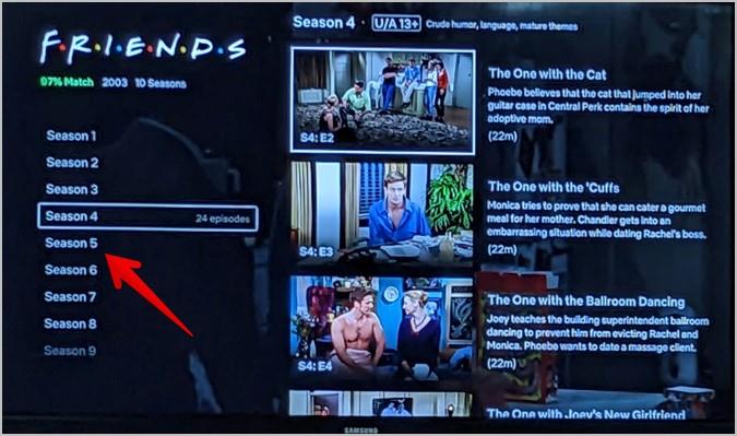 Netflix でシーズンやエピソードを変更する方法