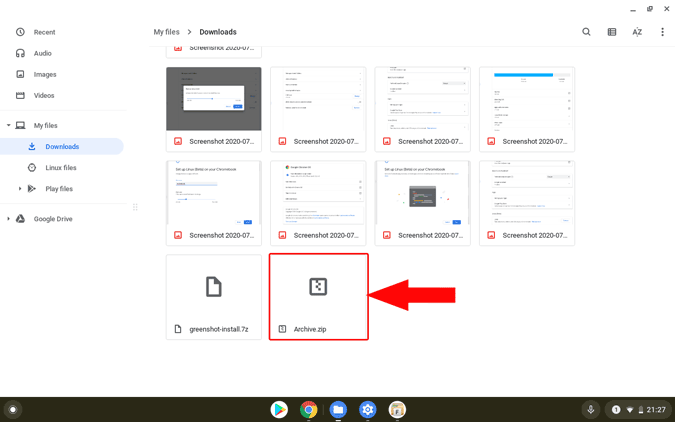 Chromebook でファイルを圧縮および解凍する方法