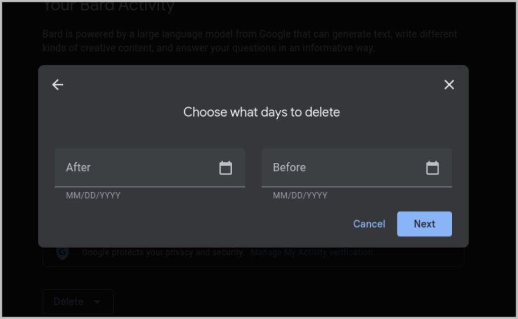 Google Bard の会話を削除する方法